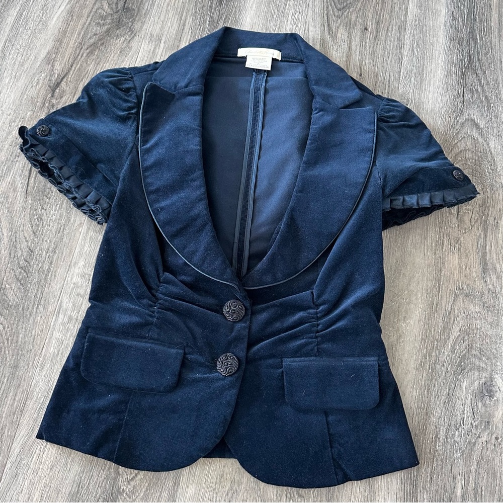 Navy Blue Velvet Jacket